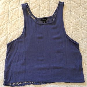 Forever 21 Navy Lace Back Tank Size Medium